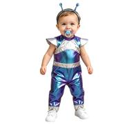 Déguisement Alien Bébé Costume d'extraterrestre Combinaison Spatiale | Deguisement Bebe Fille Garçon Halloween Alien Combinaison Métallique Costume Carnaval Cosplay Tenue Ensemble