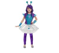Déguisement Alien Bleu Et Violet Fille - Taille: 10-12 Ans (145/158 Cm) Bleu