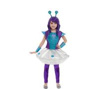 Déguisement Alien Violet Pour Fille (Taille 4-6a) Multicolore