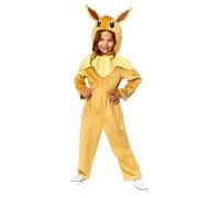 Amscan 9918512 - Unisex Officially Licensed Pokémon Eevee Hooded Jumpsuit Kids Fancy Dress Costume Age: 4-6yrs
