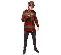 Déguisement - AMSCAN - Freddy Kruger - Haut rayé rouge/vert - 3 pièces - Polyester M
