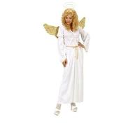 Déguisement ange-M - WIDMANN - Robe blanche en polyester - Ceinture dorée - Auréole sur serre-tête