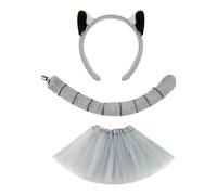 Déguisement Animal, Oreilles et Queue de Lémurien, Accessoire De Déguisement Pour Fêtes, Cosplay, Carnaval, Mascarade, Halloween, Scène, Spectacle Et