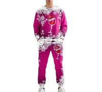 DéGuisement AnnéE 80,Ensemble décontracté en Molleton Doux pour Homme Manteau et Pantalon Assorti Style Festif Cosy et Confortable pour Les fêtes (XXXL)