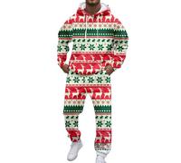 Deguisement Annee 80 Homme,Costume Pere Noel Ensemble,Suits Homme Imprimé Estival Festif pour Célébrations - Élégance Décontractée et Confort (Green, M)