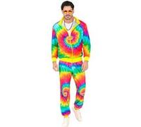 Widmann S.r.l. Survêtement Tie and Dye fluo Années 80 Veste + pantalon adulte Taille M