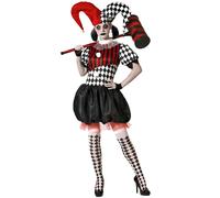 Déguisement Arlequin Effrayant Femme - Taille: Xs / S Multicolore