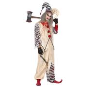 Déguisement Arlequin Ensanglanté - ATOSA - Homme M/L - Halloween - Costume sanglant - Combinaison et coiffe M/L