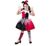 Déguisement Arlequin Fille - No Name - Modèle Arlequin - Rouge - Polyester - Normes UE 7-9 ans