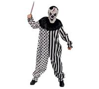 Déguisement Arlequin Horreur Adulte - PTIT CLOWN - Costume Halloween, Cospaly, Fête Costumée, Soirée Déguisée - Blanc, noir L/XL