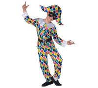 Déguisement Arlequin Multicolore Enfant - Taille: 11-13 Ans (158 Cm) Multicolore