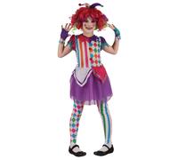 DEGUISE TOI - Déguisement arlequine colorée fille - Robe - Serre-tête - 2 Mitaines - XS 3-4 ans (92-104 cm) - - Déguisements enfants - 100% Polyester - Lavage à la main - Carnaval