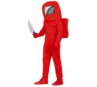 Déguisement astronaute de jeux vidéo rouge adolescent 14-16 ans