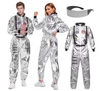 Déguisement Astronaute Enfant Adulte, Costume Astronaute Garçon Homme Fille Space Combinaison de Pilote Cosmonaute Espace Casque Lunettes Cosplay Halloween Carnival (Adulte, XL)