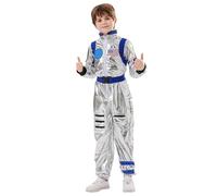 Deguisement Astronaute Enfant Chic Coupe Ample Disco Fête Combinaison Spectacle Confortable Garçons Filles avec Ceinture Et Lunettes Classiques pour Cosplay Carnaval Halloween Costume