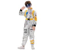 Deguisement Astronaute Enfant Chic Coupe Ample Disco Fête Combinaison Spectacle Confortable Garçons Filles avec Ceinture Et Lunettes Classiques pour Cosplay Carnaval Halloween Costume