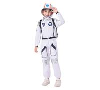 DéGuisement Astronaute Enfant, DéGuisement D'Astronaute pour Enfants Combinaison Spatiale avec Sac à Dos Motif Avion Et FuséE