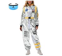 Deguisement Astronaute pour Homme et Femme Carnaval Vêtement Cosmonaute Space Unisexe Costumes Astronaute Adulte Deguisement Espace de Fantaisie Combinaison Spatiale Costume Cosplay Halloween Carnaval