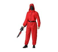 Déguisement - ATOSA - Braqueur Rouge Homme - Rouge satiné - Capuche intégrée - Ceinture incluse XL