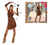 Déguisement - ATOSA - Indienne Femme - Marron - Détails multicolores - Adulte XS/S