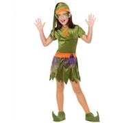Déguisement - ATOSA - Lutin Fille - Velours Vert et Orange - 5 à 12 ans - Fête Mythes et Légendes 5 ans