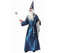 Déguisement - ATOSA - Merlin - Taille M/L - Robe satin bleu étoilée - Ensemble 4 pièces M/L