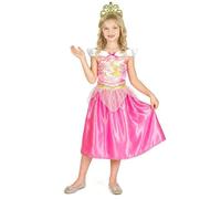 La Belle au Bois Dormant - Licence Officiel Disney - Déguissement pour enfant Aurore - Matériaux Durable de Qualite - Rose et Vert - Taille XS (3-4 ans) - Cadeau Magique - Dès 3 ans