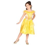 La Belle et la Bête - Licence Officiel Disney - Déguissement pour enfant Belle - Matériaux Durable de Qualite - Jaune - Taille S (5-6 ans) - Cadeau Magique - Dès 3 ans