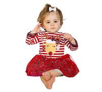 Deguisement Bebe Noel,Robe en vêtements pour Filles Costume de Noël rayé pour Enfants Ensemble pour Petites Princesses Tenue Festive Infantile Mode Sociale pour Enfants (Red, 4-5 Years)