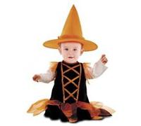 Déguisement bébé sorcière orange Halloween ( Taille 7 à 12 mois) or G