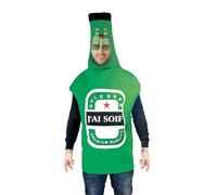 Déguisement Bière Humoristique Costume Grande Combinaison Avec Cagoule Adulte H 1.20m Pour L'amateur, Le Goulot Est Formé Par Votre Coup Et Tête-Original- Vêtement complet