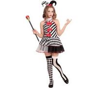 Widmann S.r.l. Déguisement enfant Black Girl Arlequin – robe et mini-chapeau – 11/13 ans Multicolore