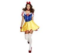Deguisement Blanche Neige Sexy Fairytale - Bleu / jaune / rouge - XS Blanc G