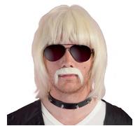 Perruque Et Moustache Bobby - Blond Noir