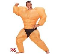 Widmann S.r.l. Déguisement bodybuilder gonflable avec soufflerie intégrée Taille unique Orange