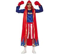 Déguisement Boxeur USA - Adulte - Short, T-shirt, Peignoir à capuche et Gants - Noir L