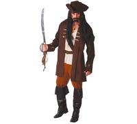 DÉGUISEMENT CAPITAINE FLIBUSTIER PIRATE HOMME L Marron, Chocolat