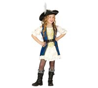 Déguisement Capitaine Pirate Bleue Fille 10 À 12 Ans Bleu