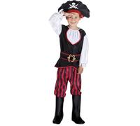Déguisement Capitaine Pirate BOLAND - 4/6 ans - Polyester - Noir/Blanc/Rouge