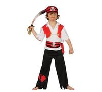 Déguisement Capitaine Pirate Garçon 7 À 9 Ans (125-135 Cm) Rouge