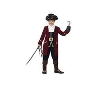 Smiffys Costume Deluxe Capitaine Pirate, Noir, avec Veste, Gilet, Pantalon, Foulard et Chapeau