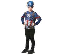 Déguisement Captain America - RUBIES - Set plastron et masque - Pour enfant à partir de 5 ans - Bleu