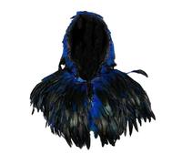 Déguisement Carnaval Cape Unisexe À Capuche Avec Bordure En Plumes Pour Fête De Carnaval Et Mascarade Accessoire De Déguisement Spectaculaire Pour Grande Célébration Et Bal Costumé Déguiseme