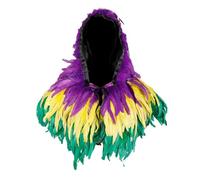 Déguisement Carnaval Cape Unisexe À Capuche Avec Bordure En Plumes Pour Fête De Carnaval Et Mascarade Accessoire De Déguisement Spectaculaire Pour Grande Célébration Et Bal Costumé Déguiseme