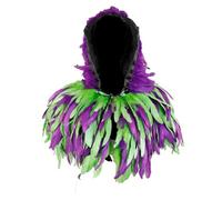Déguisement Carnaval Cape Unisexe À Capuche Avec Bordure En Plumes Pour Fête De Carnaval Et Mascarade Accessoire De Déguisement Spectaculaire Pour Grande Célébration Et Bal Costumé Déguiseme