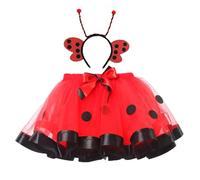 Deguisement Carnaval Enfant Jupe Nouvelle Collection, Tutu Design Moderne Fête, Costume Spectacle Fille Tendance, Bas de Danse Original(Red, 9-11 Years)