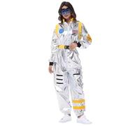 Déguisement Carnaval Femme Astronaute Spatial Cosmonaute Pour Carnaval Et Spectacle Sur Scène Tenue De L'Espace Pour Soirée Déguisée Et Fête Costumée De Science-Fiction Déguisement Galactique