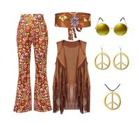 Deguisement Carnaval Femme, Costume Hippie Femme Y2k Tenue Disco Femme, Ventes Flash Du Jour, Gilet À Franges Sans Manches Soiree Grande Taille Deguisement Couple, Blanche Deguisement Femme Adulte