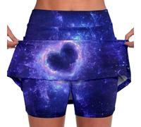 Deguisement Carnaval Femme Jupe À Paillettes pour Femme - Culotte De Yoga Élastique pour Short De Sport Léger Taille Haute Slim Imprimé Floral avec Poche (Purple M)