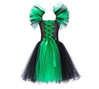 Deguisement Carnaval Fille Robe Sorcière Noire, Costume Halloween Vampire Gothique, Tenue Fête Morts Enfant, Vêtement Cosplay Mystérieux(I, 10)